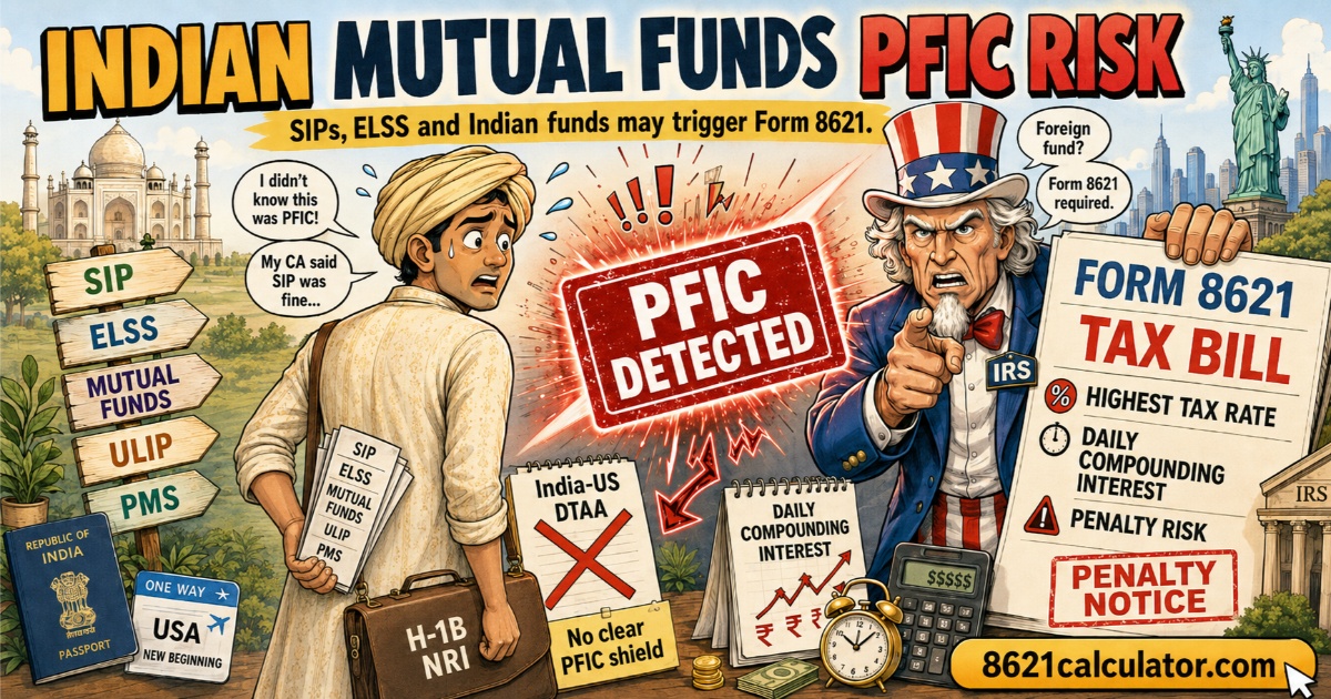 Indian Mutual Funds PFIC Tax Risk: Form 8621 for SIPs, ELSS, HUF and NRI portfolios under Section 1291